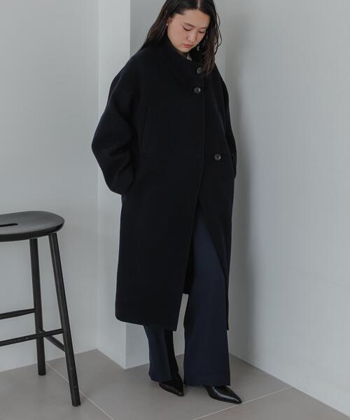 URBAN RESEARCH(アーバンリサーチ)の「スーパー100ウールスタンドカラーコート(その他アウター・レディース・カーキ/ブラウン/ネイビー・FREE)」の15枚目の写真