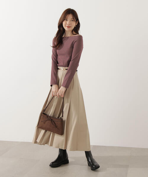 PROPORTION BODY DRESSING(プロポーションボディドレッシング)の「プリーテッドスカート / 1215220002(スカート・レディース・ダークグレー/ベージュ・P/S/MEDIUM)」の16枚目の写真