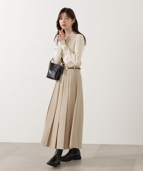 PROPORTION BODY DRESSING(プロポーションボディドレッシング)の「プリーテッドスカート / 1215220002(スカート・レディース・ダークグレー/ベージュ・P/S/MEDIUM)」の15枚目の写真