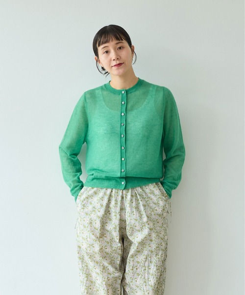 yuni（ユニ　）の「kid mohair ウールナイロン　カーディガン（カーディガン/ボレロ・レディース・グリーン/ベージュ/サックスブルー/ピンク・FREE）」の2枚目の写真