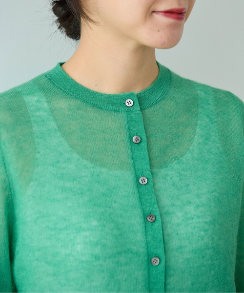 yuni（ユニ　）の「kid mohair ウールナイロン　カーディガン（カーディガン/ボレロ・レディース・グリーン/ベージュ/サックスブルー/ピンク・FREE）」の17枚目の写真