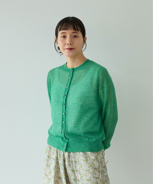 yuni（ユニ　）の「kid mohair ウールナイロン　カーディガン（カーディガン/ボレロ・レディース・グリーン/ベージュ/サックスブルー/ピンク・FREE）」の10枚目の写真