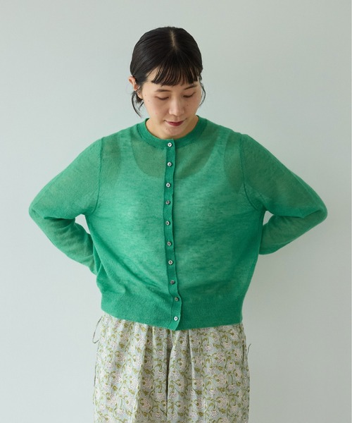 yuni（ユニ　）の「kid mohair ウールナイロン　カーディガン（カーディガン/ボレロ・レディース・グリーン/ベージュ/サックスブルー/ピンク・FREE）」の11枚目の写真