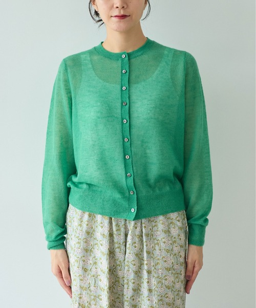 yuni（ユニ　）の「kid mohair ウールナイロン　カーディガン（カーディガン/ボレロ・レディース・グリーン/ベージュ/サックスブルー/ピンク・FREE）」の13枚目の写真