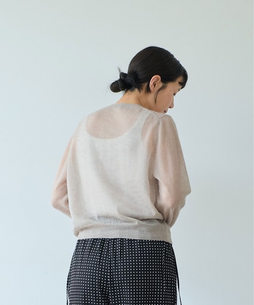 yuni（ユニ　）の「kid mohair ウールナイロン　カーディガン（カーディガン/ボレロ・レディース・グリーン/ベージュ/サックスブルー/ピンク・FREE）」の5枚目の写真