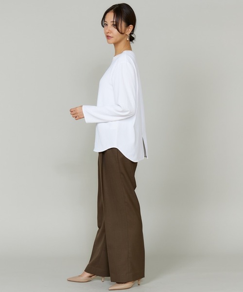 INED（イネド）の「【吸汗速乾】ジョーゼットプルオーバー（Tシャツ/カットソー・レディース・オフホワイト/ブラック・9号）」の7枚目の写真