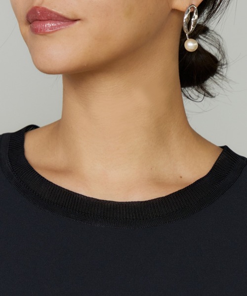 INED（イネド）の「【吸汗速乾】ジョーゼットプルオーバー（Tシャツ/カットソー・レディース・オフホワイト/ブラック・9号）」の9枚目の写真