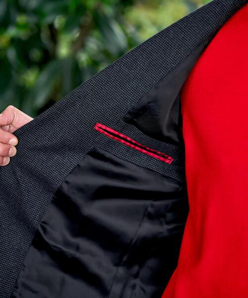 DRESSTERIOR（ドレステリア）の「【セットアップ可】ストレッチソフトタッチ チェックジャケット（テーラードジャケット・メンズ・チャコールグレー・92/91/90/94）」の4枚目の写真