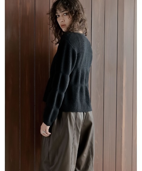 Re:EDIT（リエディ）の「[2025AW COLLECTION]ギャザーニットトップス（ニット/セーター・レディース・ブラック/グレー/ホワイト/ピンク・MEDIUM/LARGE）」の12枚目の写真