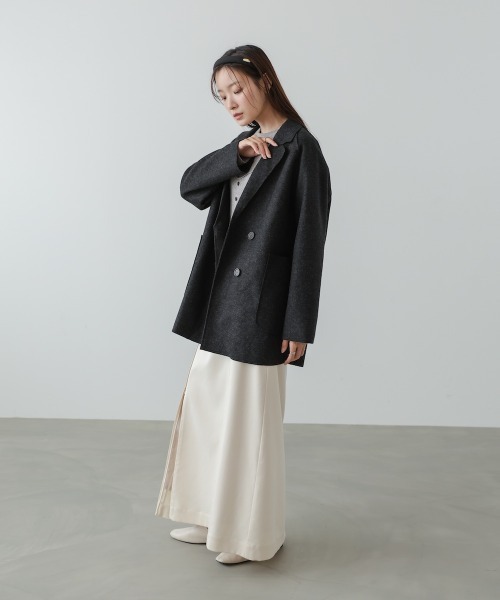 セール】ウールライクテーラードダブルジャケット（その他アウター