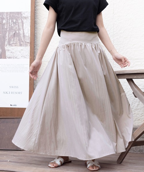 ONEP STAR(ワンピスター)の「フレアシルエットAラインロングスカート(スカート・レディース・ブラック/ライトパープル・MEDIUM/LARGE/SMALL)」の2枚目の写真