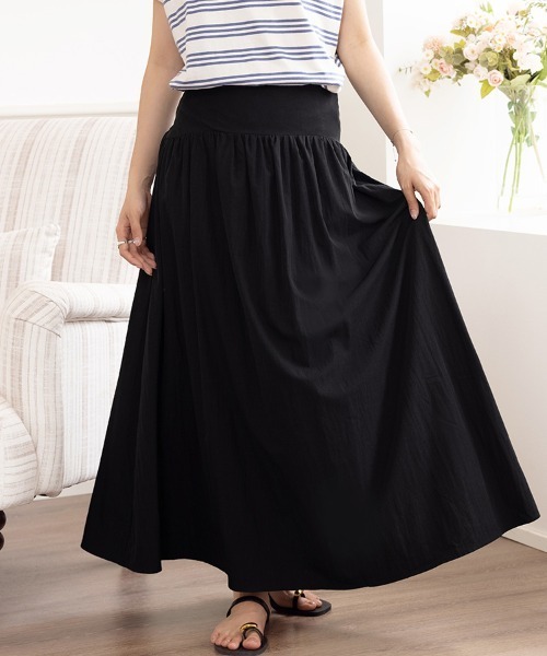 ONEP STAR(ワンピスター)の「フレアシルエットAラインロングスカート(スカート・レディース・ブラック/ライトパープル・MEDIUM/LARGE/SMALL)」の1枚目の写真