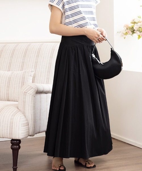ONEP STAR(ワンピスター)の「フレアシルエットAラインロングスカート(スカート・レディース・ブラック/ライトパープル・MEDIUM/LARGE/SMALL)」の5枚目の写真