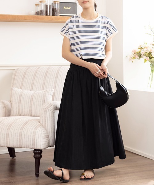 ONEP STAR(ワンピスター)の「フレアシルエットAラインロングスカート(スカート・レディース・ブラック/ライトパープル・MEDIUM/LARGE/SMALL)」の8枚目の写真