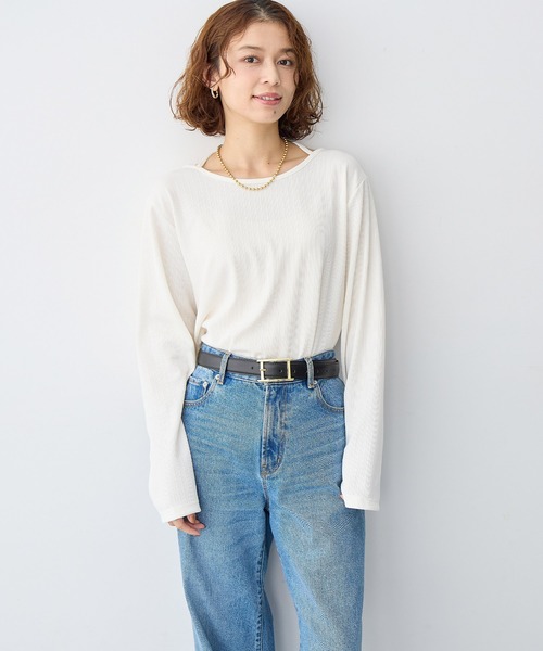 anyfee(エニフィー)の「【anyfee/大きいサイズ】ホルターネック長袖トップス(Tシャツ/カットソー・レディース・ホワイト/ブラック・LL/3L/4L/5L)」の14枚目の写真