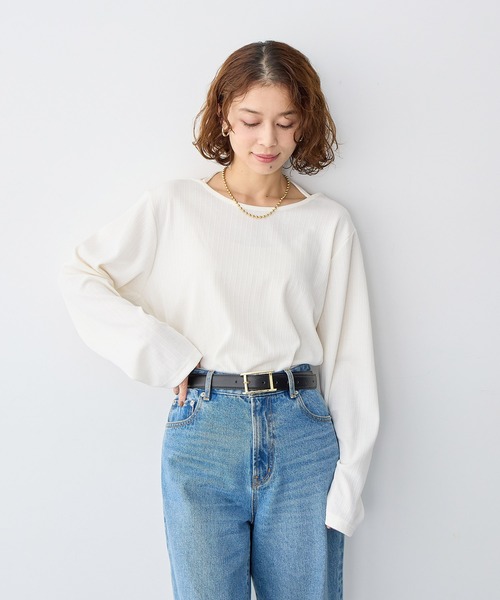 anyfee(エニフィー)の「【anyfee/大きいサイズ】ホルターネック長袖トップス(Tシャツ/カットソー・レディース・ホワイト/ブラック・LL/3L/4L/5L)」の16枚目の写真