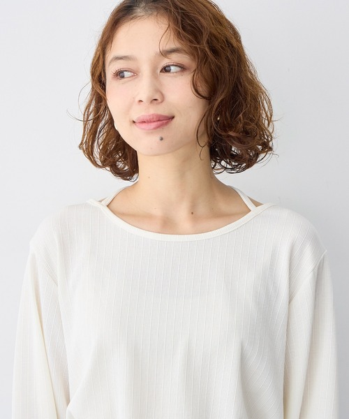 anyfee(エニフィー)の「【anyfee/大きいサイズ】ホルターネック長袖トップス(Tシャツ/カットソー・レディース・ホワイト/ブラック・LL/3L/4L/5L)」の19枚目の写真