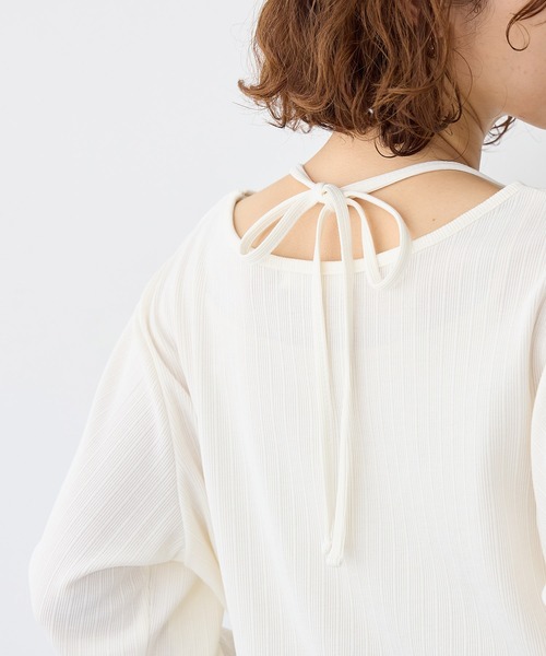 anyfee(エニフィー)の「【anyfee/大きいサイズ】ホルターネック長袖トップス(Tシャツ/カットソー・レディース・ホワイト/ブラック・LL/3L/4L/5L)」の21枚目の写真