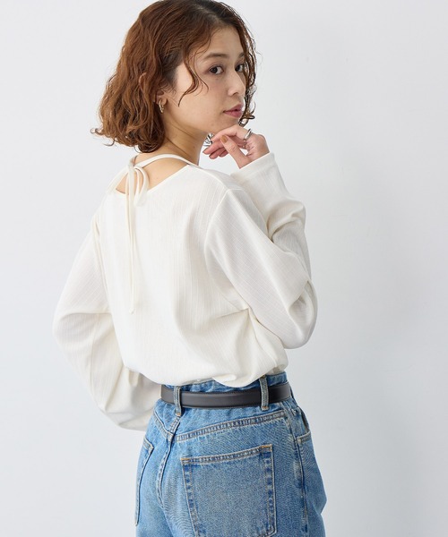 anyfee/大きいサイズ】ホルターネック長袖トップス（Tシャツ