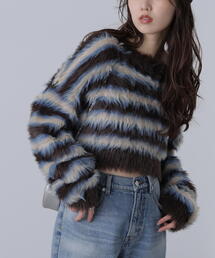 FREE'S MART | ◆シャギーボーダークロップドニット(ニット/セーター)