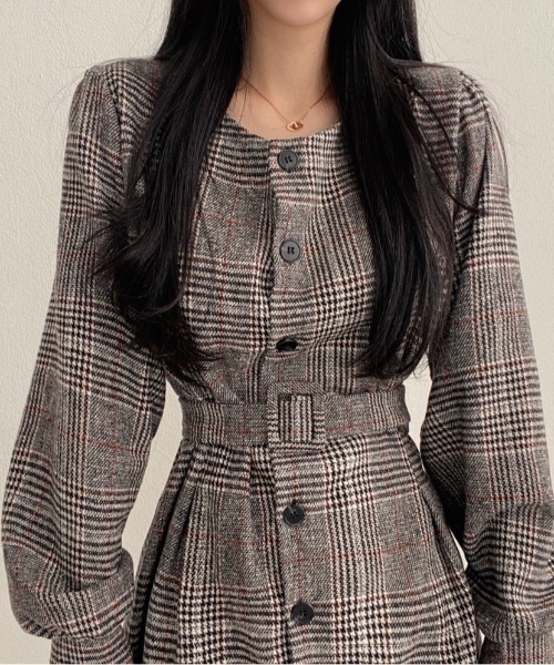 FREE STYLISTS(フリー スタイリスト)の「YUGA_YGMC Check pattern dress(ワンピース・レディース・ベージュ/ブラック・FREE)」の11枚目の写真