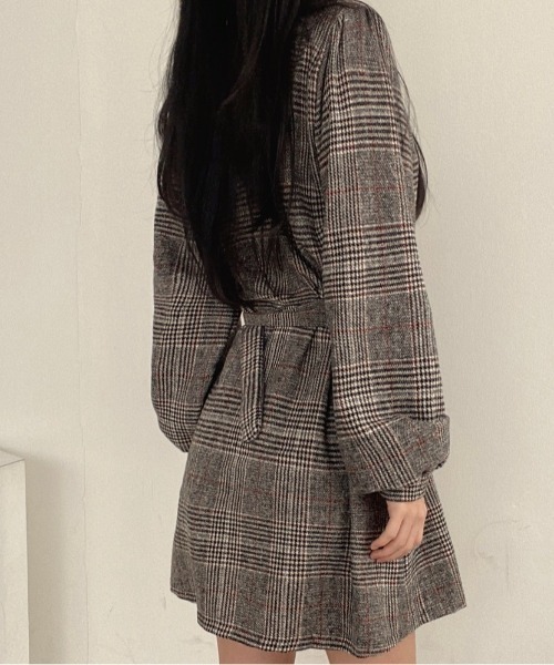 FREE STYLISTS(フリー スタイリスト)の「YUGA_YGMC Check pattern dress(ワンピース・レディース・ベージュ/ブラック・FREE)」の10枚目の写真
