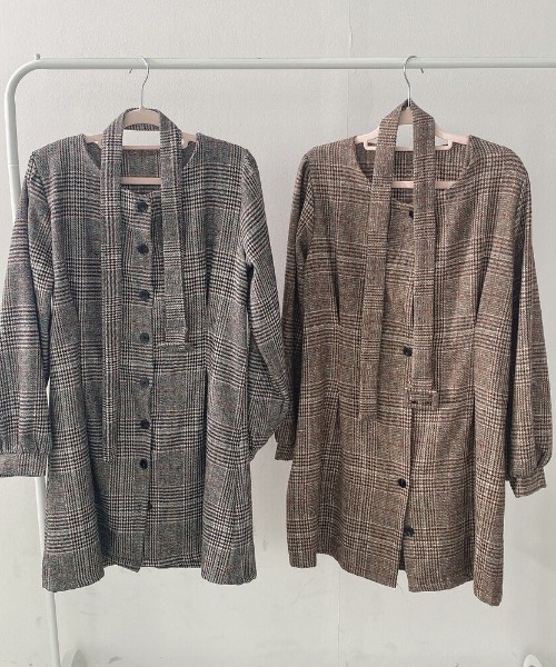 FREE STYLISTS(フリー スタイリスト)の「YUGA_YGMC Check pattern dress(ワンピース・レディース・ベージュ/ブラック・FREE)」の12枚目の写真