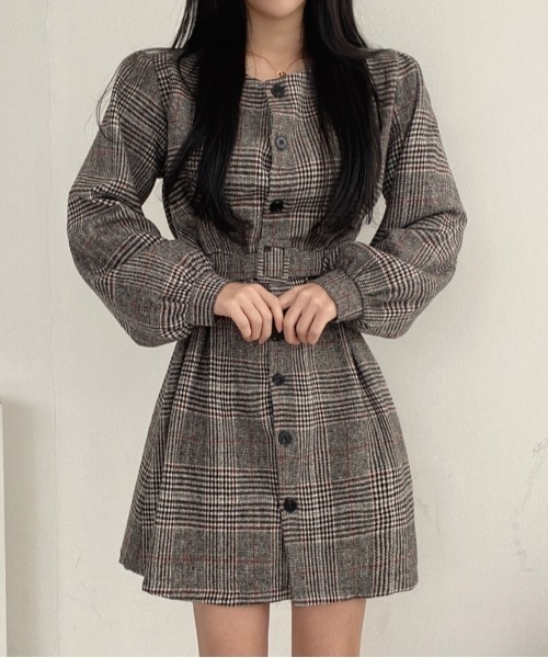 FREE STYLISTS(フリー スタイリスト)の「YUGA_YGMC Check pattern dress(ワンピース・レディース・ベージュ/ブラック・FREE)」の9枚目の写真