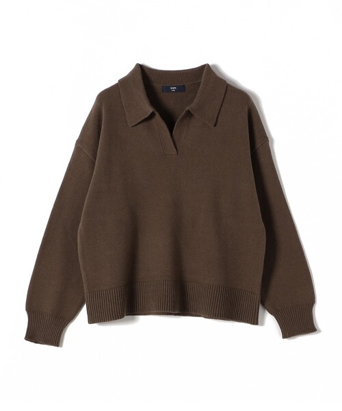 SHIPS Colors(シップス カラーズ)の「SHIPS Colors:〈手洗い可能〉フラッフィー スキッパー ニット◇(ニット/セーター・レディース・オフホワイト/オレンジ/ブラウン・ONE SIZE)」の5枚目の写真