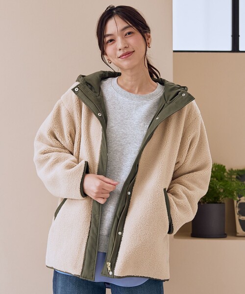 ANY（エニィ）の「【LEE掲載】ボアコート（ムートンコート・レディース・ベージュ系/グレー系/アイボリー系・X-LARGE）」の14枚目の写真