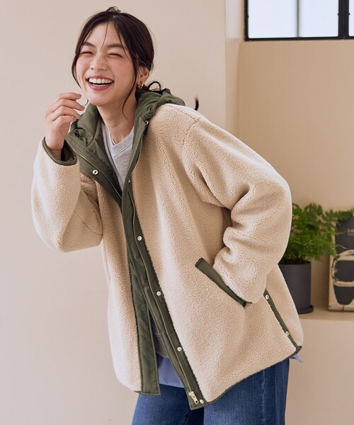 ANY（エニィ）の「【LEE掲載】ボアコート（ムートンコート・レディース・ベージュ系/グレー系/アイボリー系・X-LARGE）」の15枚目の写真
