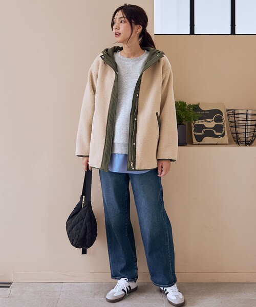 ANY（エニィ）の「【LEE掲載】ボアコート（ムートンコート・レディース・ベージュ系/グレー系/アイボリー系・X-LARGE）」の16枚目の写真