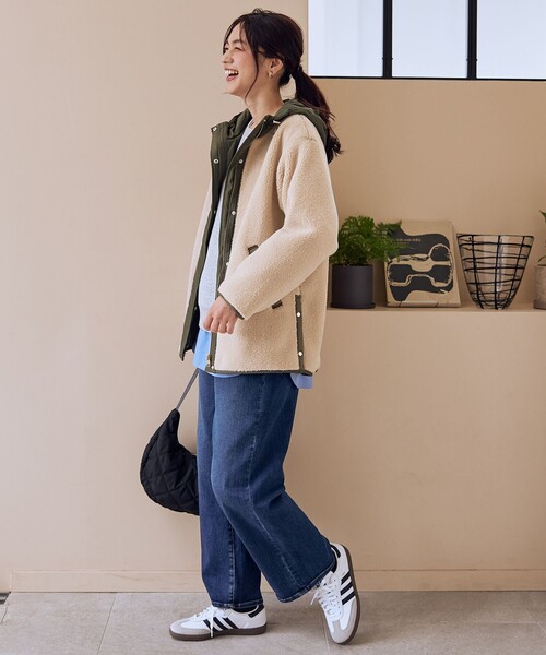 ANY（エニィ）の「【LEE掲載】ボアコート（ムートンコート・レディース・ベージュ系/グレー系/アイボリー系・X-LARGE）」の17枚目の写真