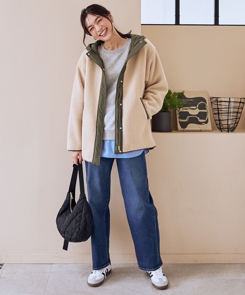 ANY（エニィ）の「【LEE掲載】ボアコート（ムートンコート・レディース・ベージュ系/グレー系/アイボリー系・X-LARGE）」の18枚目の写真