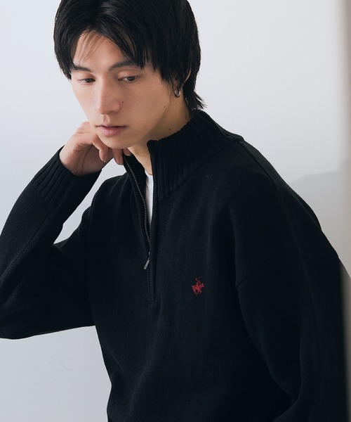 BEVERLY HILLS POLO CLUB(ビバリーヒルズポロクラブ)の「【BEVERLY HILLS POLO CLUB/ビバリーヒルズポロクラブ】ハーフジップニット(ニット/セーター・メンズ・ブラック/アイボリー/スミクロ・MEDIUM/LARGE/X-LARGE)」の16枚目の写真