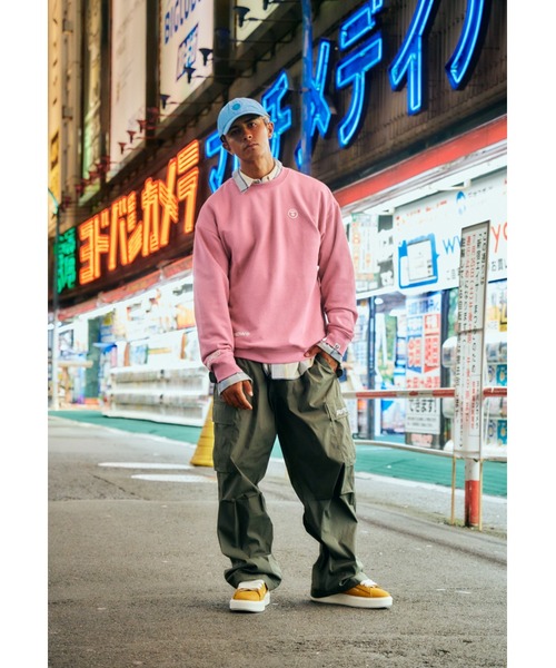 AAPE BY A BATHING APE(エーエイプバイアベイシングエイプ)の「AAPE NOW CREW NECK SWEAT(スウェット・メンズ・カーキ/ライトピンク/ライトブラック/ライトグリーン・X-LARGE/MEDIUM/SMALL/LARGE/XX-LARGE)」の6枚目の写真