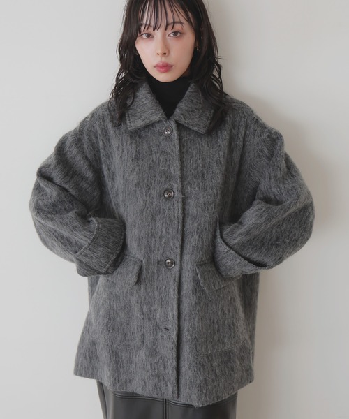 ステンカラーシャギージャケットコート（ステンカラーコート）｜LIAN