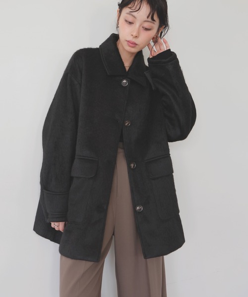 ステンカラーシャギージャケットコート（ステンカラーコート）｜LIAN