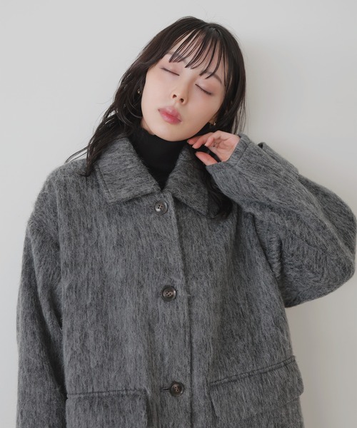 ステンカラーシャギージャケットコート（ステンカラーコート）｜LIAN