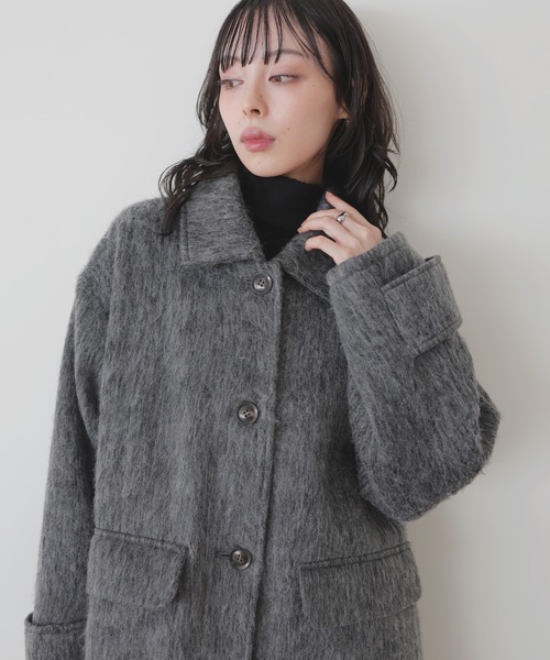 LIAN(リアン)の「ステンカラーシャギージャケットコート(ステンカラーコート・レディース・ブラウン/ベージュ/チャコールグレー/ブラック/アイボリー・FREE)」の22枚目の写真