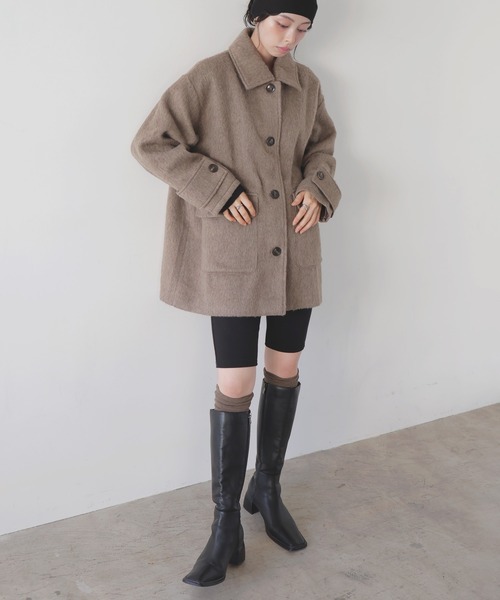 LIAN（リアン）の「ステンカラーシャギージャケットコート（ステン