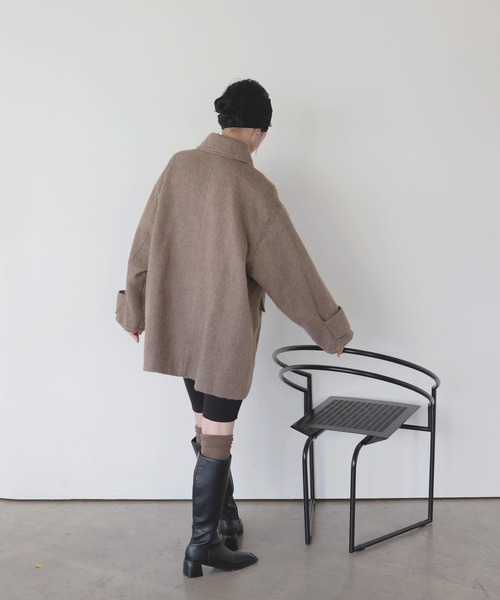 LIAN(リアン)の「ステンカラーシャギージャケットコート(ステンカラーコート・レディース・ブラウン/ベージュ/チャコールグレー/ブラック/アイボリー・FREE)」の17枚目の写真