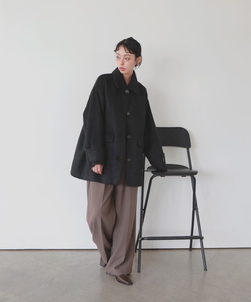 LIAN（リアン）の「ステンカラーシャギージャケットコート（ステン