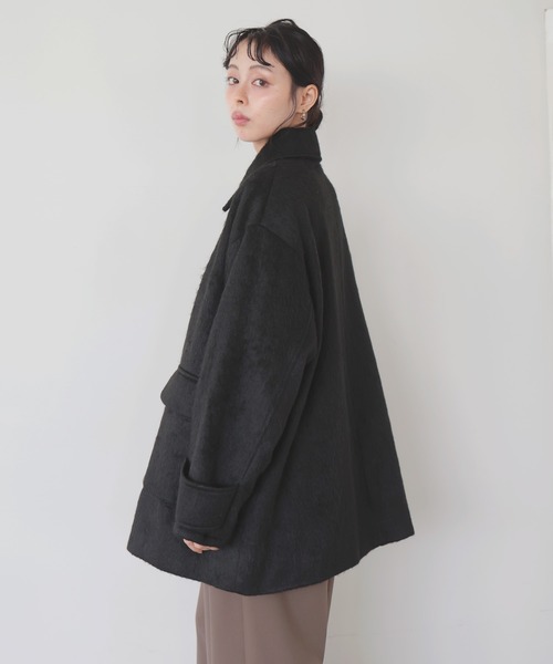 セール】ステンカラーシャギージャケットコート（ステンカラーコート