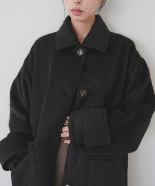 ステンカラーシャギージャケットコート（ステンカラーコート）｜LIAN