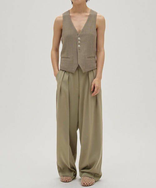 TODAYFUL(トゥデイフル)の「【TODAYFUL/トゥデイフル】Tuck Wide Trousers/タックワイドトラウザー(スラックス・レディース・ベージュ/ブラック/チョコ・36/38)」の14枚目の写真