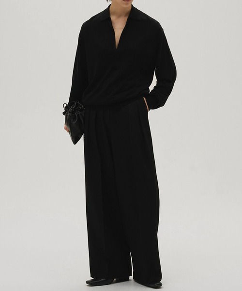 TODAYFUL(トゥデイフル)の「【TODAYFUL/トゥデイフル】Tuck Wide Trousers/タックワイドトラウザー(スラックス・レディース・ベージュ/ブラック/チョコ・36/38)」の9枚目の写真
