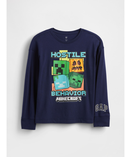 GAP（ギャップ）の「GapKids | マインクラフト グラフィックTシャツ（Tシャツ/カットソー・キッズ・ブラック/ネイビー・110cm/120cm/130cm/140cm/150cm/160cm）」の2枚目の写真