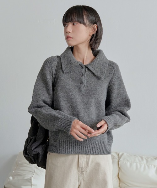 UNE MANSION(ユヌマンション)の「パウンドユニークカラーハーフオープンリブニット(ニット/セーター・レディース・ベビーピンク/アイボリー/チャコールグレー・FREE)」の19枚目の写真