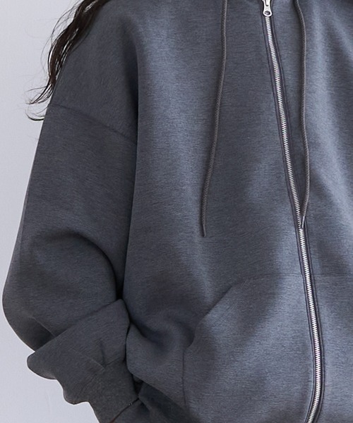 G.V.G.V.(ジーヴィージーヴィー)の「G.V.G.V. ZIP UP HOODIE WHERELESS(パーカー・レディース・ダークグレー/ブラック・LARGE/SMALL)」の6枚目の写真
